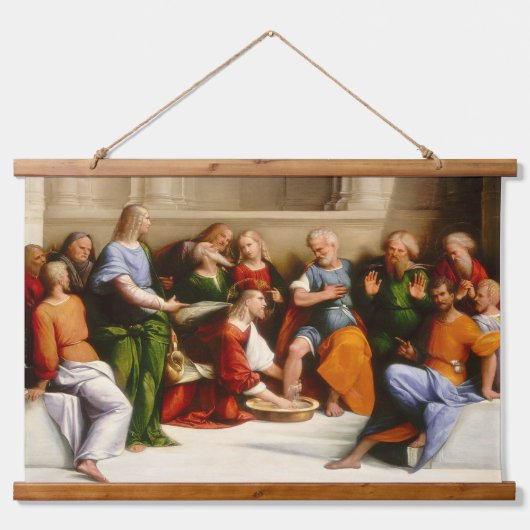ガロファロの弟子たちの足を洗うキリスト 吊り下げ型タペストリー (正面)