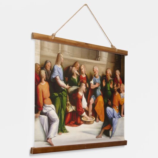 ガロファロの弟子たちの足を洗うキリスト 吊り下げ型タペストリー (傾斜あり)