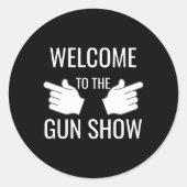 ガンおもしろいショーボディビルへようこそ ラウンドシール (正面)