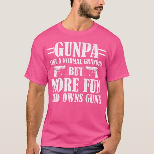 ガンおもしろいパは普通のおじいさんのようだが、より多くのおもしろいと Tシャツ (正面)