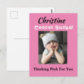 ガンって最悪！ ピンクで考える乳がんの健康 ポストカード (正面/裏面)