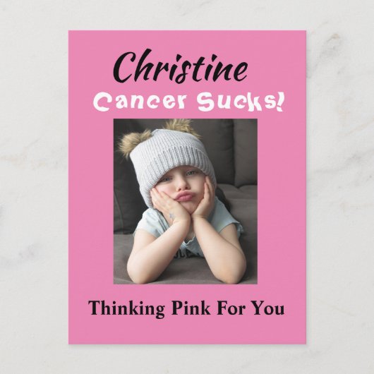 ガンって本当に嫌! ピンクで考える乳がんの健康 ポストカード (正面)