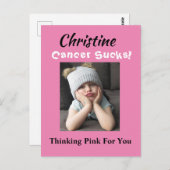 ガンなんて嫌！ ピンクで元気に乳がん応援 ポストカード (正面/裏面)