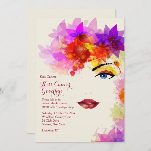 ガンの特定の一目での資金調達招待状 招待状 (正面/裏面)