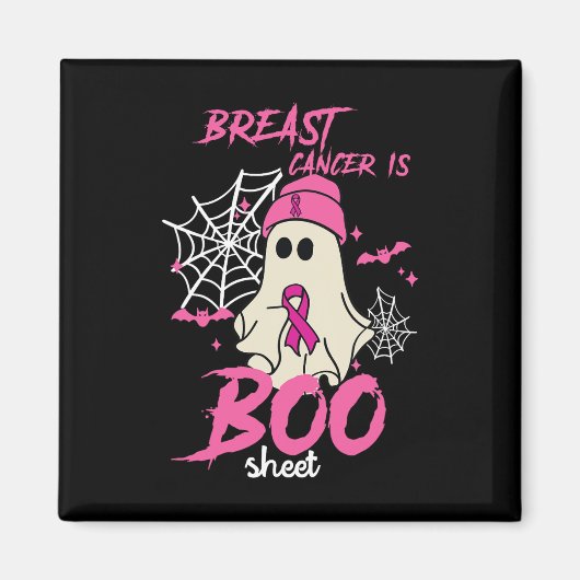 ガンは怖い ハロウィン 乳がん啓発 マグネット (正面)