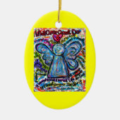 ガンカラフルエンジェルオーナメントペンダントカスタマイズ セラミックオーナメント (正面)