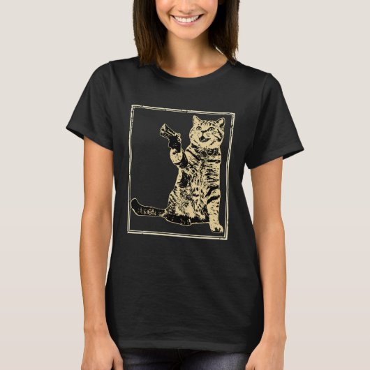 ガンキティ 猫 1 Tシャツ (正面)