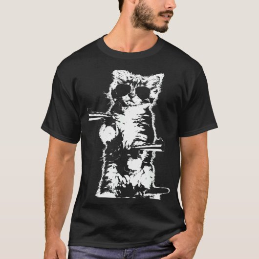 ガンキティ 猫 Tシャツ (正面)