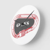 ガンクス登山カラビナー ラウンド壁時計 (傾斜)