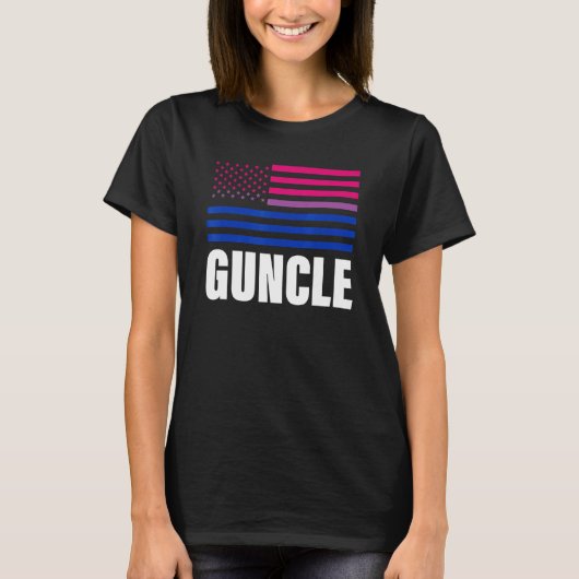 ガンクルバイセクシュアル国旗Lgbtゲイプライド Tシャツ (正面)