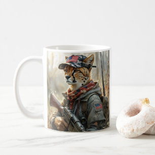 ガンクールとカモフラージュのチーターつきMAGA CAT コーヒーマグカップ