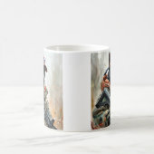 ガンクールとカモフラージュのブラックパンサー付きマグアキャット コーヒーマグカップ (中央)