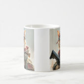 ガンクールとカモフラージュの可愛いアメリカのMAGA猫 コーヒーマグカップ (中央)