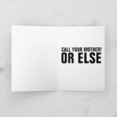 ガングスの挨拶状お母さんに電話しろ! カード (内部)