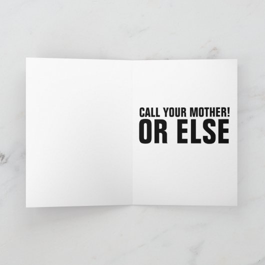ガングスの挨拶状お母さんに電話しろ！ カード (内部)