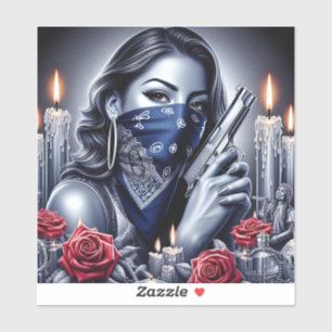 ガングスターガールヒップホップチカーノアートデザイン シール