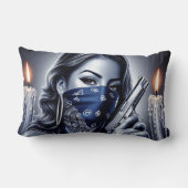 ガングスターガールヒップホップチカーノアート装飾用クッション ランバークッション (裏面)