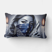 ガングスターガールヒップホップチカーノアート装飾用クッション ランバークッション (正面)