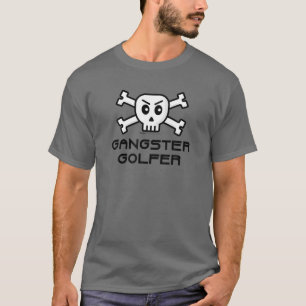 ガングスターゴルファースカル及びクロスボーン語デザイン Tシャツ