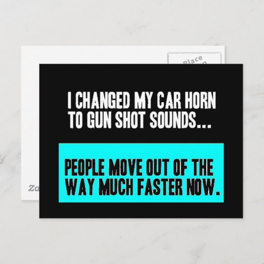 ガンショット用の変更車のホーン音がP方向に移動 ポストカード (正面/裏面)