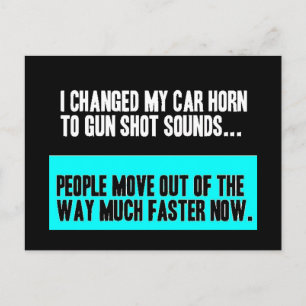 ガンショット用の変更車のホーン音がP方向に移動 ポストカード