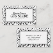 ガンショップファイアーアームパターシンプルンホワイトグレーカード 名刺 (正面/裏面)