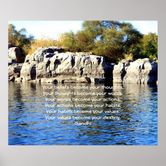 ガンジウィズダムことわざの運命の引用 ポスター (正面)