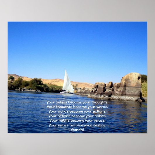 ガンジウィズダムことわざの運命の引用 ポスター (正面)