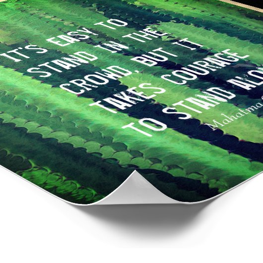 ガンジオン勇気やる気を起こさせる引用文サボスアート ポスター (角)