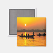 ガンジス川、絵のような風景の写真 マグネット (正面/裏面)