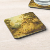 ガンジス川、c.1820-30 (キャンバスの油)の銀行 コースター (左側)