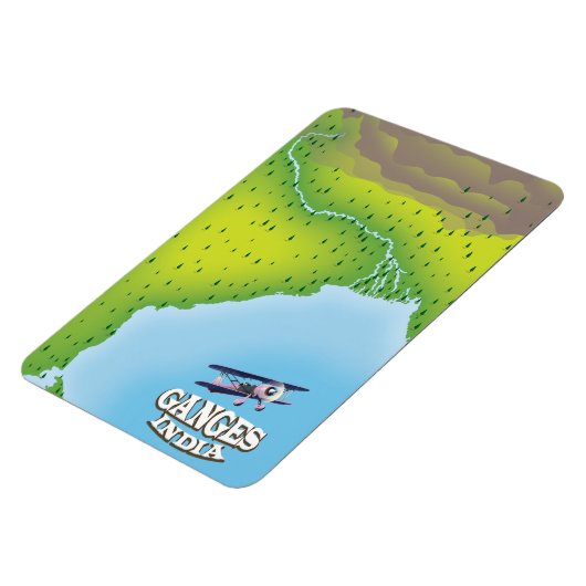 ガンジス・インド地図と旅行のポスター マグネット (左側)