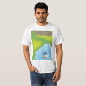 ガンジス インド 地図 トラベル ポスター Tシャツ (正面フル)