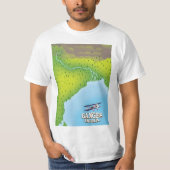 ガンジス インド 地図 トラベル ポスター Tシャツ (正面)