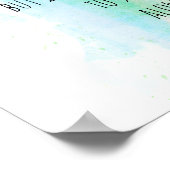 ガンジーやる気を起こさせる引用文ブルーウォーター色抽象芸術 ポスター (角)