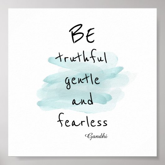 ガンジーやる気を起こさせる引用文ポスターウォーター色スタイル ポスター (正面)