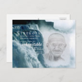 ガンジーやる気を起こさせる強さ引用文オンウォーターフォール シーズンポストカード (正面/裏面)