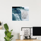 ガンジーやる気を起こさせる強度引用文 ポスター (ホームオフィス)