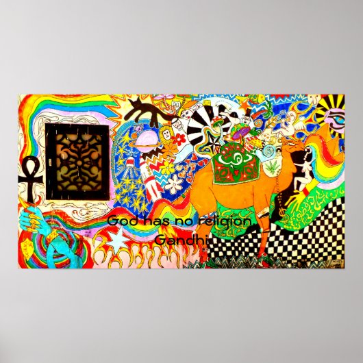 ガンジースピリチュアル引用神は宗教を持たない ポスター (正面)