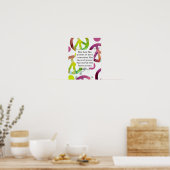 ガンジー平和引用文カラフルポスター ポスター (キッチン)