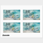 ガンジー引用文のシールが変わる 長方形シール (シート)