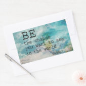 ガンジー引用文のシールが変わる 長方形シール (封筒)