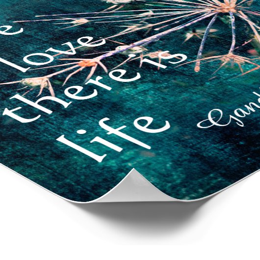 ガンジー引用文のポスターがある愛の自然アート ポスター (角)