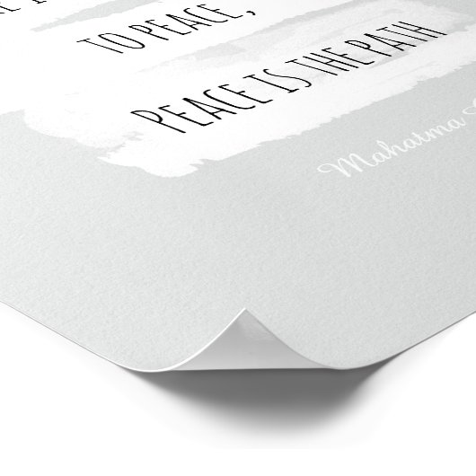 ガンジー引用文のポスターに平和のグレーと白 ポスター (角)