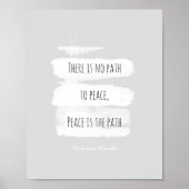 ガンジー引用文のポスターに平和のグレーと白 ポスター (正面)