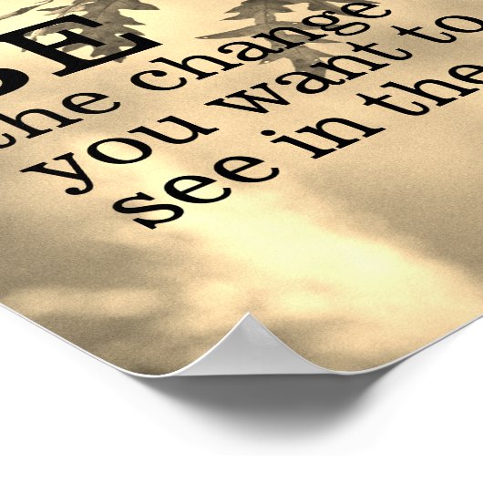 ガンジー引用文は変化語アートである ポスター (角)