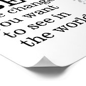 ガンジー引用文は白黒の変化である ポスター (角)