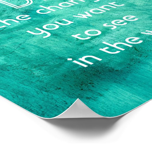 ガンジー引用文やる気を起こさせるのポスターが変わる ポスター (角)