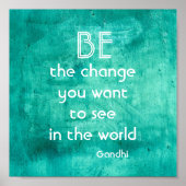 ガンジー引用文やる気を起こさせるのポスターが変わる ポスター (正面)