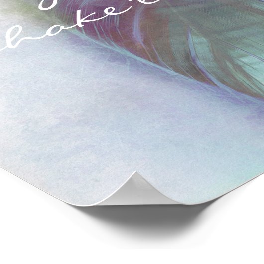 ガンジー引用文ポスタやる気を起こさせるー・ブルー・フェザー・アート ポスター (角)